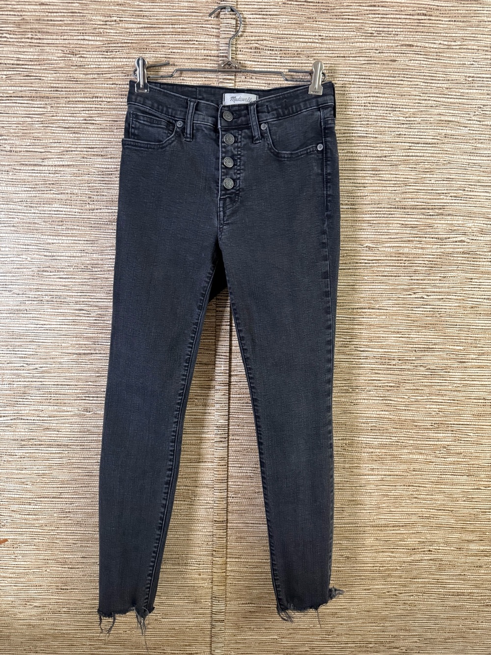 Madewell Jeans Women’s Size 26 Black Charcoal 9” High Rise Skinny Button Fly
